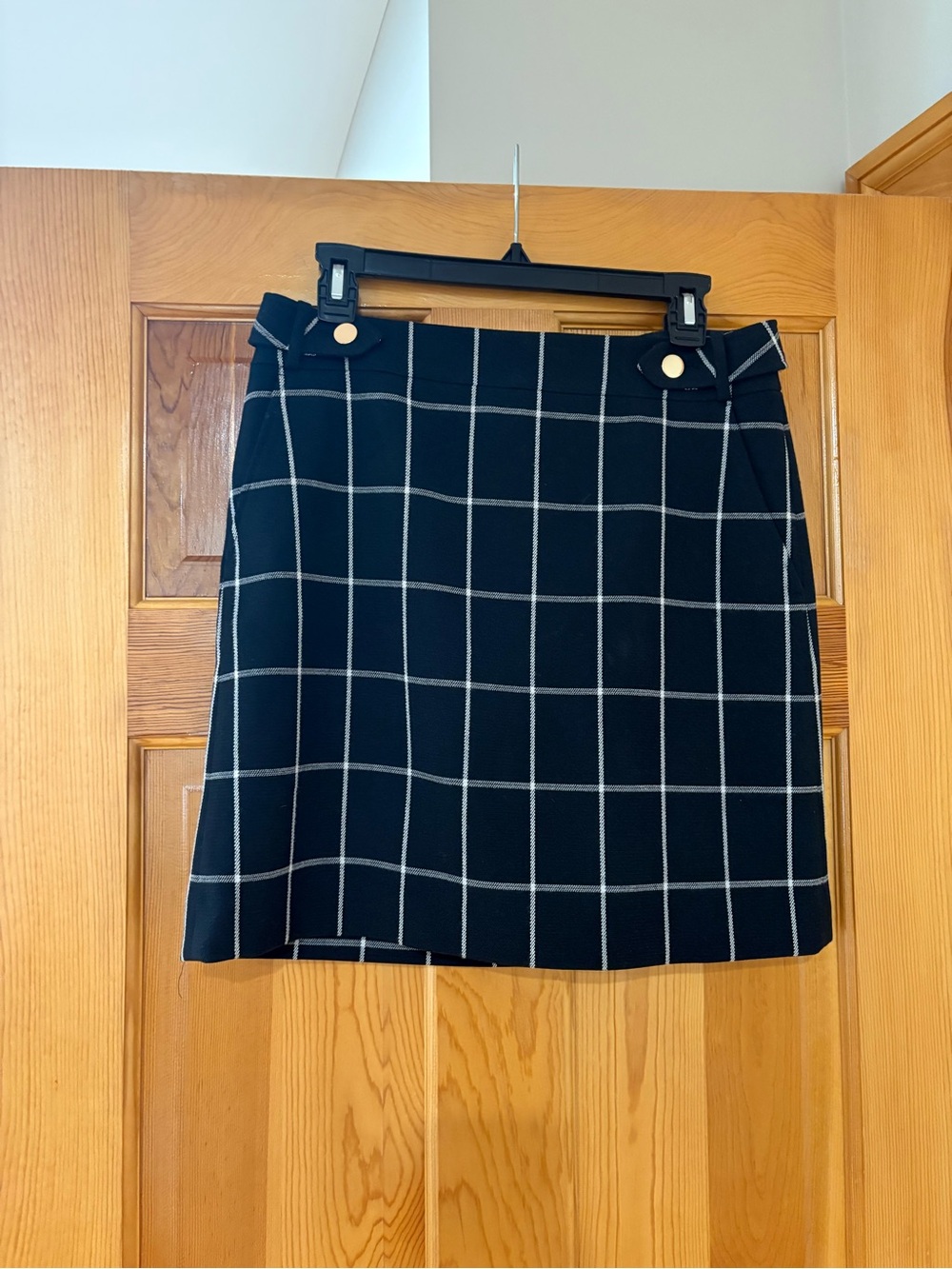 LOFT Black and white Mini Skirt with Button Tabs